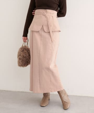 NICE CLAUP / OLIVE des OLIVE OUTLET(ナイスクラップ  / オリーブ デ オリーブ アウトレット) 【natural couture】コルセットベルトデニムスカート