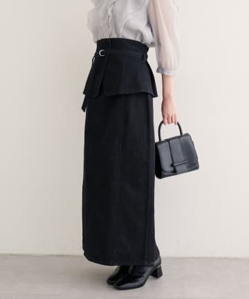 NICE CLAUP / OLIVE des OLIVE OUTLET(ナイスクラップ  / オリーブ デ オリーブ アウトレット) 【natural couture】コルセットベルトデニムスカート