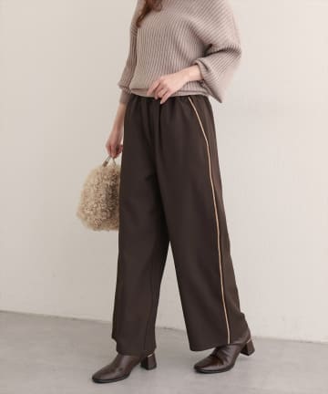 NICE CLAUP / OLIVE des OLIVE OUTLET(ナイスクラップ  / オリーブ デ オリーブ アウトレット) 【natural couture】サイドラインイージーパンツ