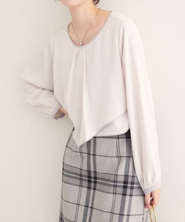 NICE CLAUP / OLIVE des OLIVE OUTLET(ナイスクラップ  / オリーブ デ オリーブ アウトレット) 【natural couture】アシメパイピングボウタイブラウス