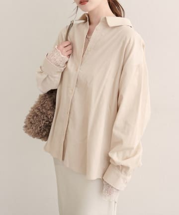 NICE CLAUP / OLIVE des OLIVE OUTLET(ナイスクラップ  / オリーブ デ オリーブ アウトレット) 【natural couture】コーデュロイオーバーサイズシャツ