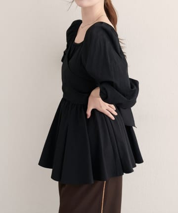 NICE CLAUP / OLIVE des OLIVE OUTLET(ナイスクラップ  / オリーブ デ オリーブ アウトレット) 【natural couture】マルチWAYカシュクールリボンブラウス