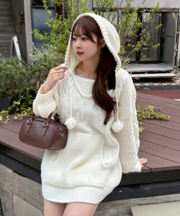 Remind me and forever(リマインドミーアンドフォーエバー) モールケーブルフーディーミニワンピース