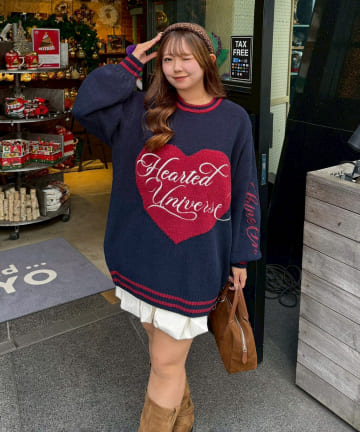 Remind me and forever(リマインドミーアンドフォーエバー) 【HolidayCollection】モールハートBIGニット