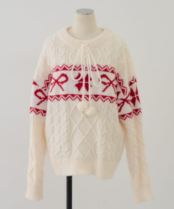 Remind me and forever(リマインドミーアンドフォーエバー) 【HolidayCollection】カウチン風ニットプルオーバー