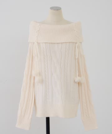 Remind me and forever(リマインドミーアンドフォーエバー) 【HolidayCollection】オフショルケーブルニット