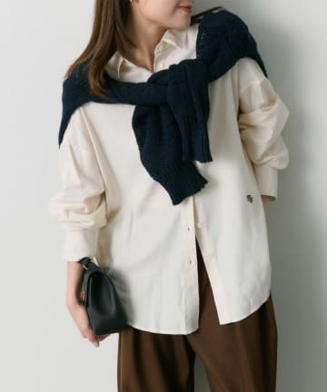 PUAL CE CIN(ピュアルセシン) 起毛オーバーシャツブラウス