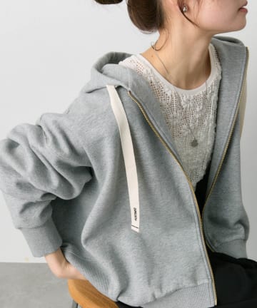 PUAL CE CIN(ピュアルセシン) スムースボンディングサイドリブジップパーカー