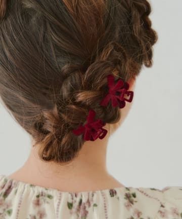 Lattice(ラティス) 【KIDS/クリスマス】フロッキーリボンクリップセット(2P)