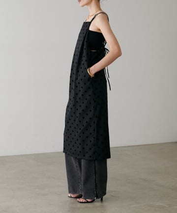 NICE CLAUP / OLIVE des OLIVE OUTLET(ナイスクラップ  / オリーブ デ オリーブ アウトレット) 【LARUTA】ツイルフロッキードットキャミワンピース