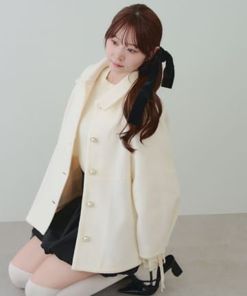 NICE CLAUP / OLIVE des OLIVE OUTLET(ナイスクラップ  / オリーブ デ オリーブ アウトレット) ミドル丈ペプラムコート