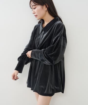 Kastane(カスタネ) 針抜きベロアバルーンミニワンピース