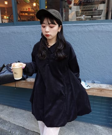 Kastane(カスタネ) 針抜きベロアバルーンミニワンピース