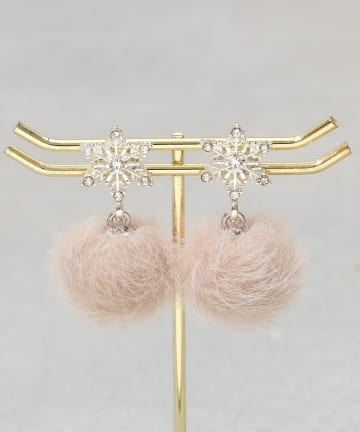 3COINS(スリーコインズ) 結晶フェイクファーピアス