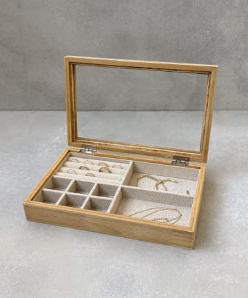 3COINS(スリーコインズ) ウッドアクセサリーケース