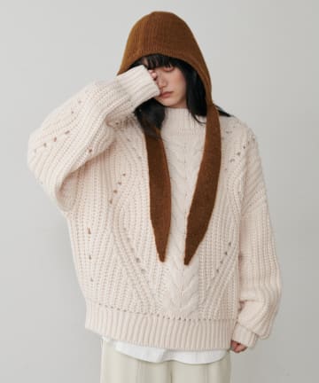 LARUTA(ラルータ) 手編み風ケーブルニットプルオーバー