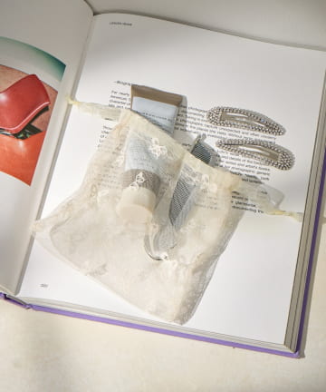 Lattice(ラティス) リボンメッシュ巾着ポーチ