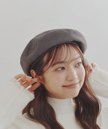 ストーン付きベレー帽