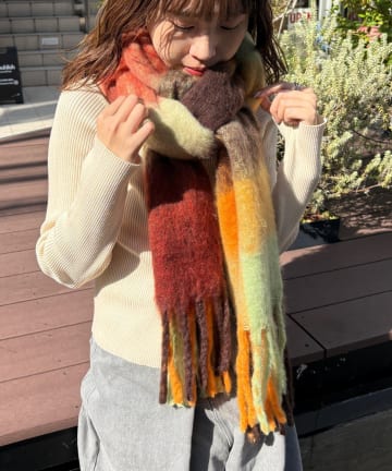 Lattice(ラティス) カラフルチェックマフラー