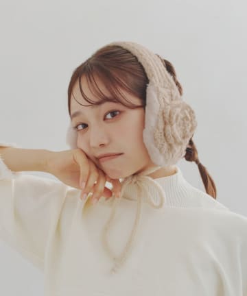 Lattice(ラティス) フラワーニットイヤーマフ