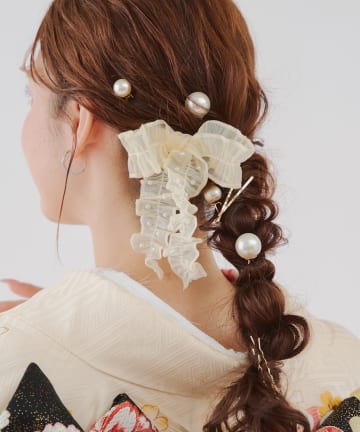 Lattice(ラティス) 【和装におすすめ/オケージョン】パールリボンUピンセット