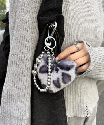 Lattice(ラティス) レオパードエコファーハートチャーム