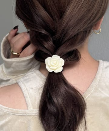 Lattice(ラティス) フロッキーフラワーヘアゴム