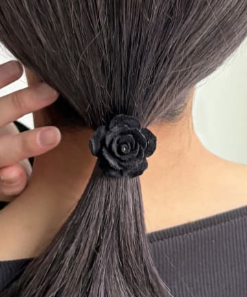 Lattice(ラティス) フロッキーフラワーヘアゴム