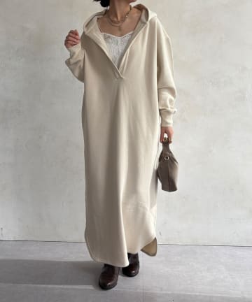 DOUDOU(ドゥドゥ) 【WEB限定】フーディーワンピース