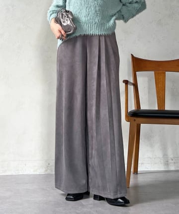 Croisiere(クロジエール) スエードプリーツパンツ