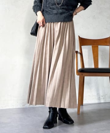 Croisiere(クロジエール) スエードプリーツスカート