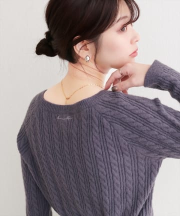 natural couture(ナチュラルクチュール) ふわもちケーブルニットプルオーバー