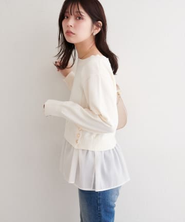 natural couture(ナチュラルクチュール) 取り外し裾フリル付きニット