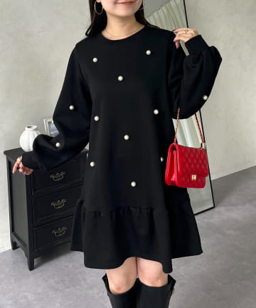 prose verse(プロズヴェール) ミドル丈裾フリルパールスウェット