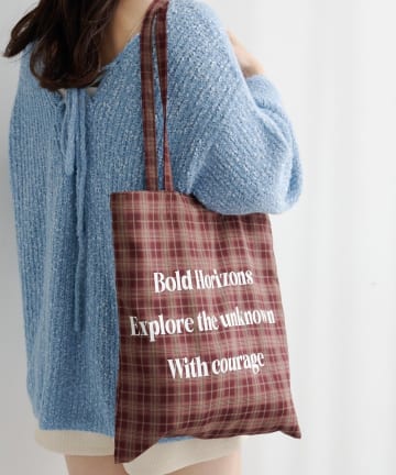 Kastane(カスタネ) 【チェック&レオパード】ロゴミューズトートバッグ