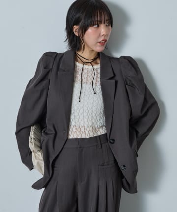 -goocy-(グーシー) 【オケージョン】パフスリーブテーラードジャケット