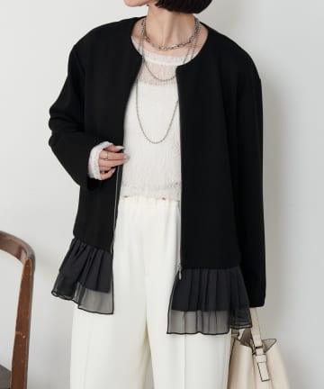 Jena　espace merveilleux(ジェナ　エスパスメルヴェイユ) プリーツ付ダンボールジャケット