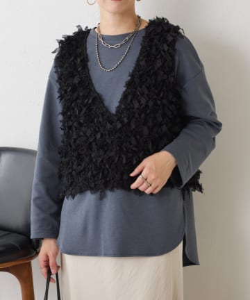 Jena　espace merveilleux(ジェナ　エスパスメルヴェイユ) 裾ラウンドストレッチカットソー