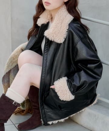 Kastane(カスタネ) 【S.Mサイズ展開】ボアフライトジャケット