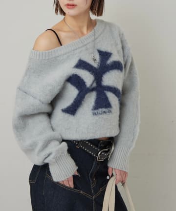 WHO’S WHO gallery(フーズフーギャラリー) KYモヘアタッチオフショルニット