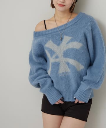 WHO’S WHO gallery(フーズフーギャラリー) MOHAIR-TOUCH OFF SHOULDER KNIT TOP