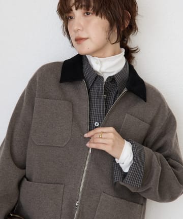 OUTLET(アウトレット) 【RIVE DROITE】ニットハンティングジャケット