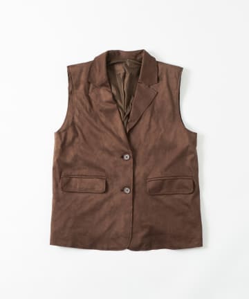 OUTLET(アウトレット) 【WHO'S WHO gallery】フェイクスウェードテーラードジレ