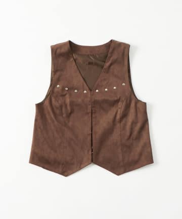 OUTLET(アウトレット) 【WHO'S WHO gallery】フェイクスウェードコンパクトジレ