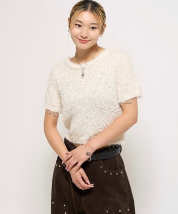 OUTLET(アウトレット) 【WHO'S WHO gallery】シャギーニットトップス