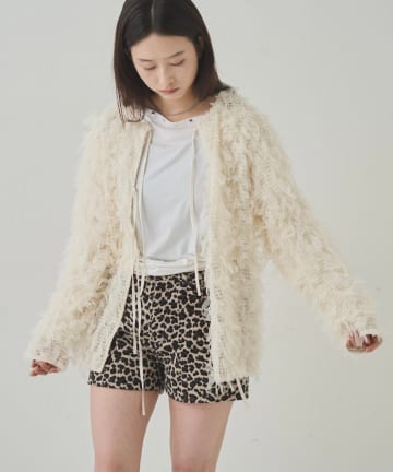 OUTLET(アウトレット) 【WHO'S WHO gallery】チュールフリンジカーデ