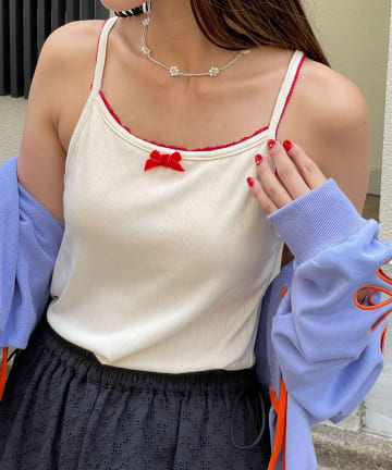 OUTLET(アウトレット) 【Ciaopanic】H.Sカップ付きベロアリボンキャミ