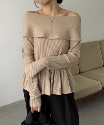 OUTLET(アウトレット) 【CAPRICIEUX LE'MAGE】フレアボートネックニット