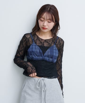 OUTLET(アウトレット) 【Kastane】チュールデニムビスチェ