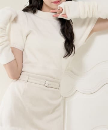 NICE CLAUP / OLIVE des OLIVE OUTLET(ナイスクラップ  / オリーブ デ オリーブ アウトレット) 【one after another】アームウォーマー付きニット